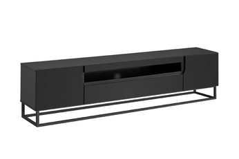 http://Szafka%20RTV%20Loftia%20200%20cm%20z%20wnęką%20i%20metalowym%20stelażem%20-%20czarny%20/%20czarny%20mat