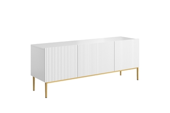 http://Szafka%20RTV%20Nicole%20150%20cm%20na%20metalowych%20nogach%20z%20szufladą%20-%20biały%20mat%20/%20złote%20nóżki