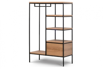 http://Regał%20na%20ubrania%20z%20szufladami%20Loft%20Karmel%20106%20cm%20-%20dąb%20karmel