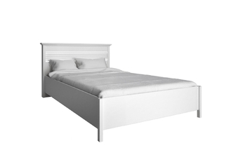 Łóżko do sypialni z pojemnikiem i oświetleniem Desentio 160x200 - biel alpejska mat 