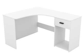 http://Biurko%20narożne%20Corner%20z%20szufladą%20i%20wnęką%20155x125%20cm%20-%20biały
