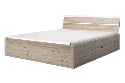 Łóżko do sypialni Beta 51 z szufladami 160x200 - san remo jasne / biały