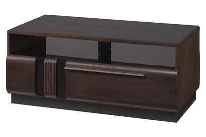 Drewniany stolik kawowy Porti 41 z szufladą i wnęką - 110 cm