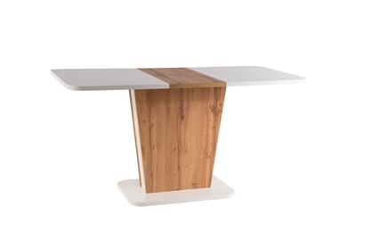 Stół rozkładany Calipso 110-145x68 cm - biały / dąb wotan