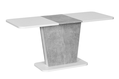 Stół rozkładany Calipso 110-145x67 cm - biały / szary efekt betonu
