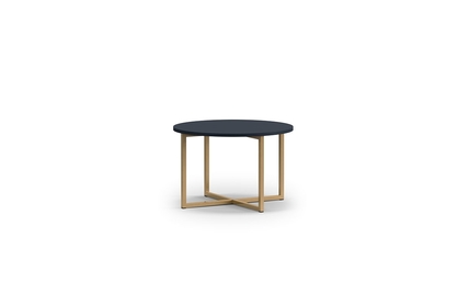 Okrągły stolik kawowy Kalso 60 cm - jesion portland czarny / złote nogi