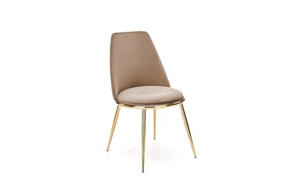 Krzesło tapicerowane K460 - beżowy / złoty