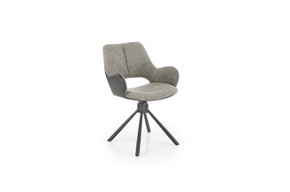 Krzesło tapicerowane z obrotowym siedziskiem K494 - popielaty / czarny