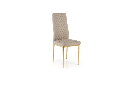 Krzesło tapicerowane K501 - cappuccino / złoty