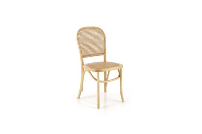 Krzesło drewniane z rattanem K502 - naturalny