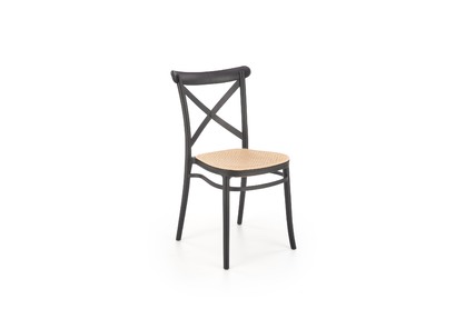 Krzesło z tworzywa sztucznego K512 - czarny / brązowy
