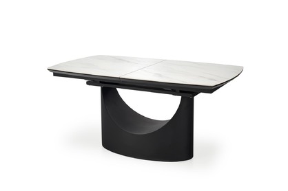 Stół rozkładany 160-220x90 Osman - biały marmur / czarny