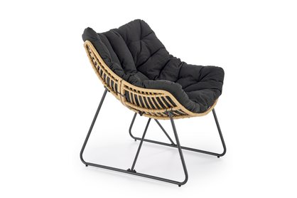 Fotel wypoczynkowy Whisper - czarny / naturalny