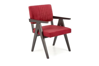 Krzesło tapicerowane z podłokietnikami Memory - heban / bordo