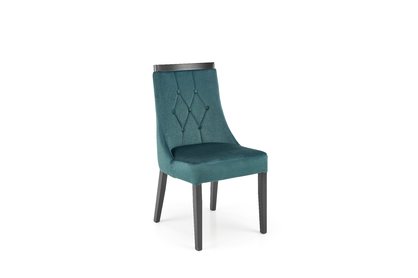Krzesło tapicerowane Royal - czarny / ciemna zieleń