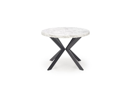 Stół rozkładany Peroni - biały marmur / czarny
