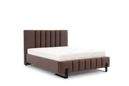 Łóżko tapicerowane Verica 160x200 - brązowy welur Element 5/ nogi czarne 