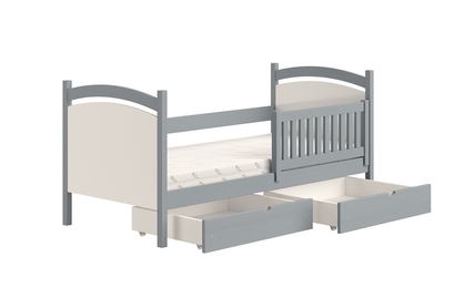 Łóżko dziecięce z tablicą suchościeralną Amely - szary, 70x140
