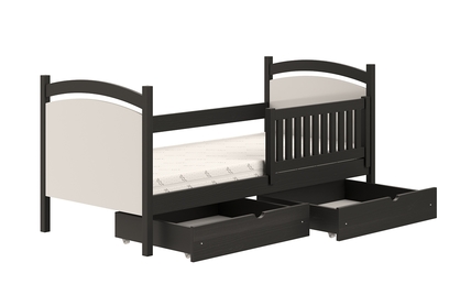 Łóżko dziecięce z tablicą suchościeralną Amely - czarny, 70x140