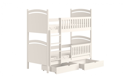 Łóżko piętrowe z tablicą suchościeralną Amely - biały, 70x140