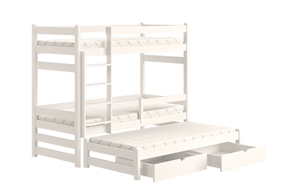 Łóżko dziecięce piętrowe wysuwane Alis - biały, 90x190