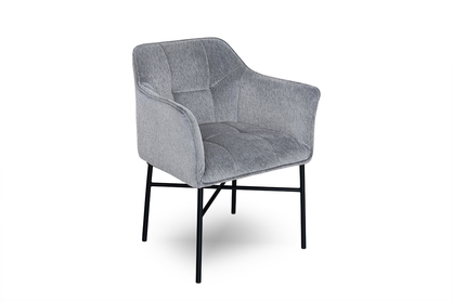 Krzesło tapicerowane z podłokietnikami Rozalio - ciemny szary Sigma 09 / czarne nogi