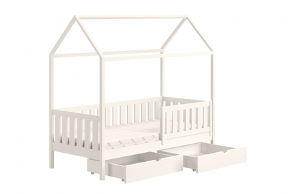 Łóżko dziecięce domek parterowe z szufladami Nemos II - biały, 90x200
