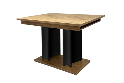 Stół rozkładany do salonu Lutaret - dąb lancelot/czarny mat