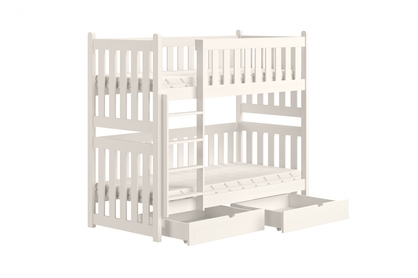 Łóżko dziecięce piętrowe Swen - biały, 90x200