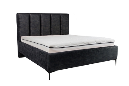 Tapicerowane łóżko sypialniane ze stelażem Klabi - 140x200, nogi czarne 