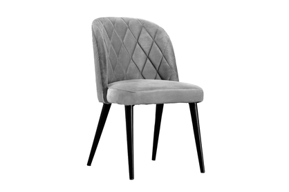 Krzesło drewniane Azarro z tapicerowanym siedziskiem - szary Vena 3 / czarne nogi