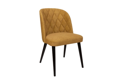 Krzesło drewniane Azarro z tapicerowanym siedziskiem - musztardowy Zetta 296 / czarne nogi