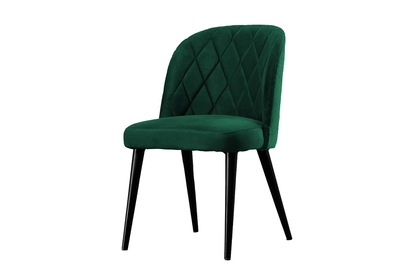 Krzesło drewniane Azarro z tapicerowanym siedziskiem - ciemny zielony / Zetta 298 / czarne nogi