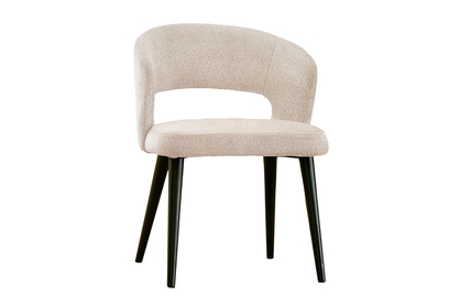 Krzesło drewniane Luna z tapicerowanym siedziskiem - kremowy Catch me 02  / czarne nogi