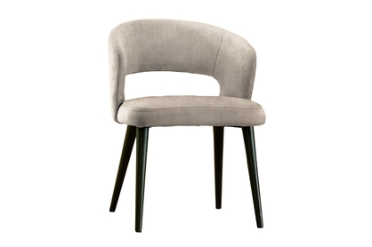 Krzesło drewniane Luna z tapicerowanym siedziskiem - beż Vogue 02 / czarne nogi