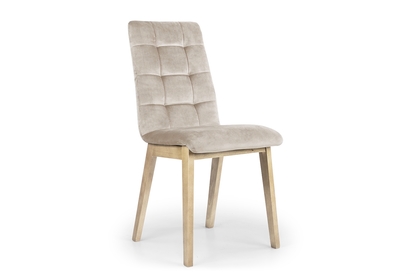 Krzesło drewniane Platinum 4 z tapicerowanym siedziskiem - beż Salvador 02 / nogi buk