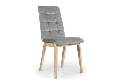 Krzesło drewniane Platinum 4 z tapicerowanym siedziskiem - szary Salvador 17 / nogi buk