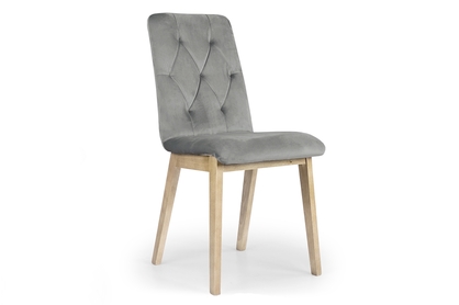 Krzesło drewniane Platinum 5 z tapicerowanym siedziskiem - szary Salvador 17 / nogi buk