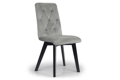 Krzesło tapicerowane Modern 5 na drewnianych nogach - szary Salvador 17 / czarne nogi