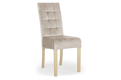 Krzesło tapicerowane Castello 4 z drewnianymi nogami - beż Salvador 02 / nogi buk