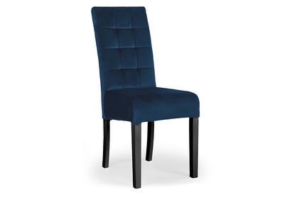 Krzesło tapicerowane Castello 4 z drewnianymi nogami - granat Salvador 05 / czarne nogi