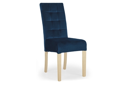 Krzesło tapicerowane Castello 4 z drewnianymi nogami - granat Salvador 05 / nogi buk