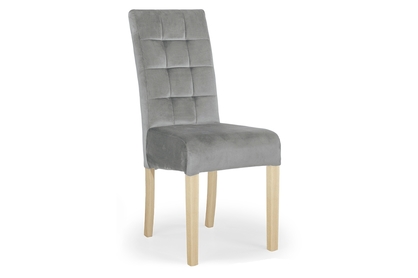 Krzesło tapicerowane Castello 4 z drewnianymi nogami - szary Salvador 17 / nogi buk