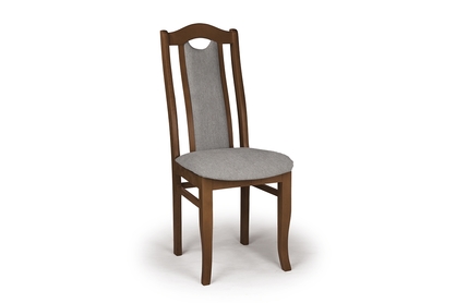 Krzesło drewniane tapicerowane Livorno 2 - szary Gemma 85 / orzech