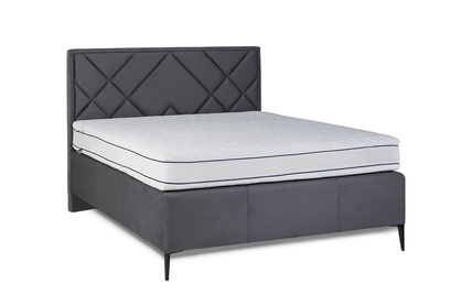 Łóżko tapicerowane sypialniane z pojemnikiem Simen - 160x200, nogi czarne