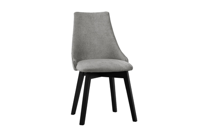Krzesło tapicerowane na drewnianych nogach Empoli - szary / Loft 19 / czarne nogi