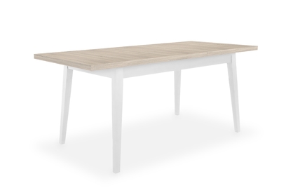 Stół rozkładany 120-160x80 cm Paris na drewnianych nogach - dąb sonoma / białe nogi