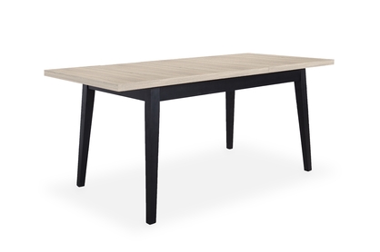 Stół rozkładany 120-160x80 cm Paris na drewnianych nogach - dąb sonoma / czarne nogi