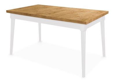 Stół rozkładany do jadalni 120-160x80 cm Ibiza na drewnianych nogach - dąb lancelot / białe nogi