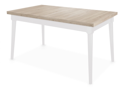 Stół rozkładany do jadalni 140-180x80 cm Ibiza na drewnianych nogach - dąb sonoma / białe nogi